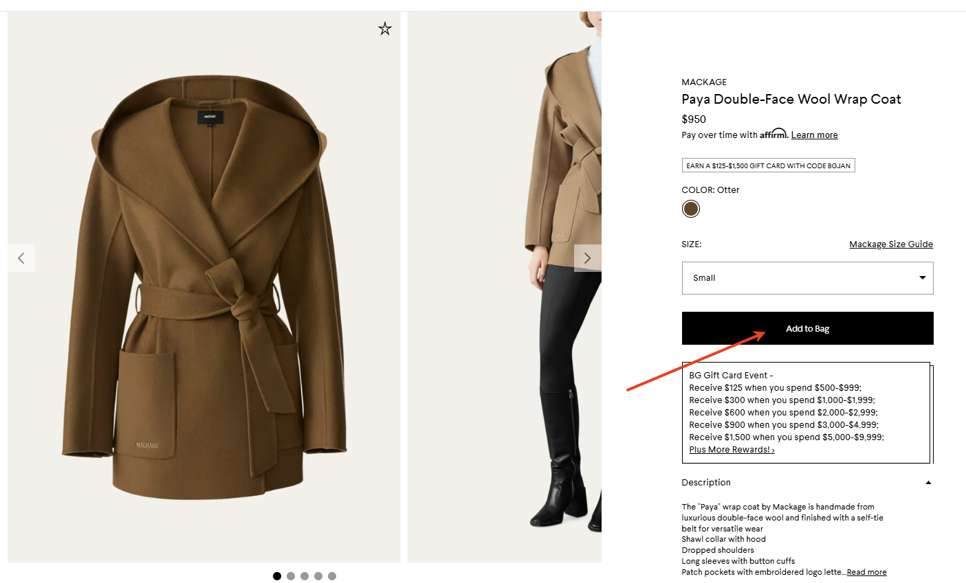 Shop on Coach. Once you've found the item(s) you'd like to purchase, click "Add to Bag/Cart" to include them in your shopping cart.