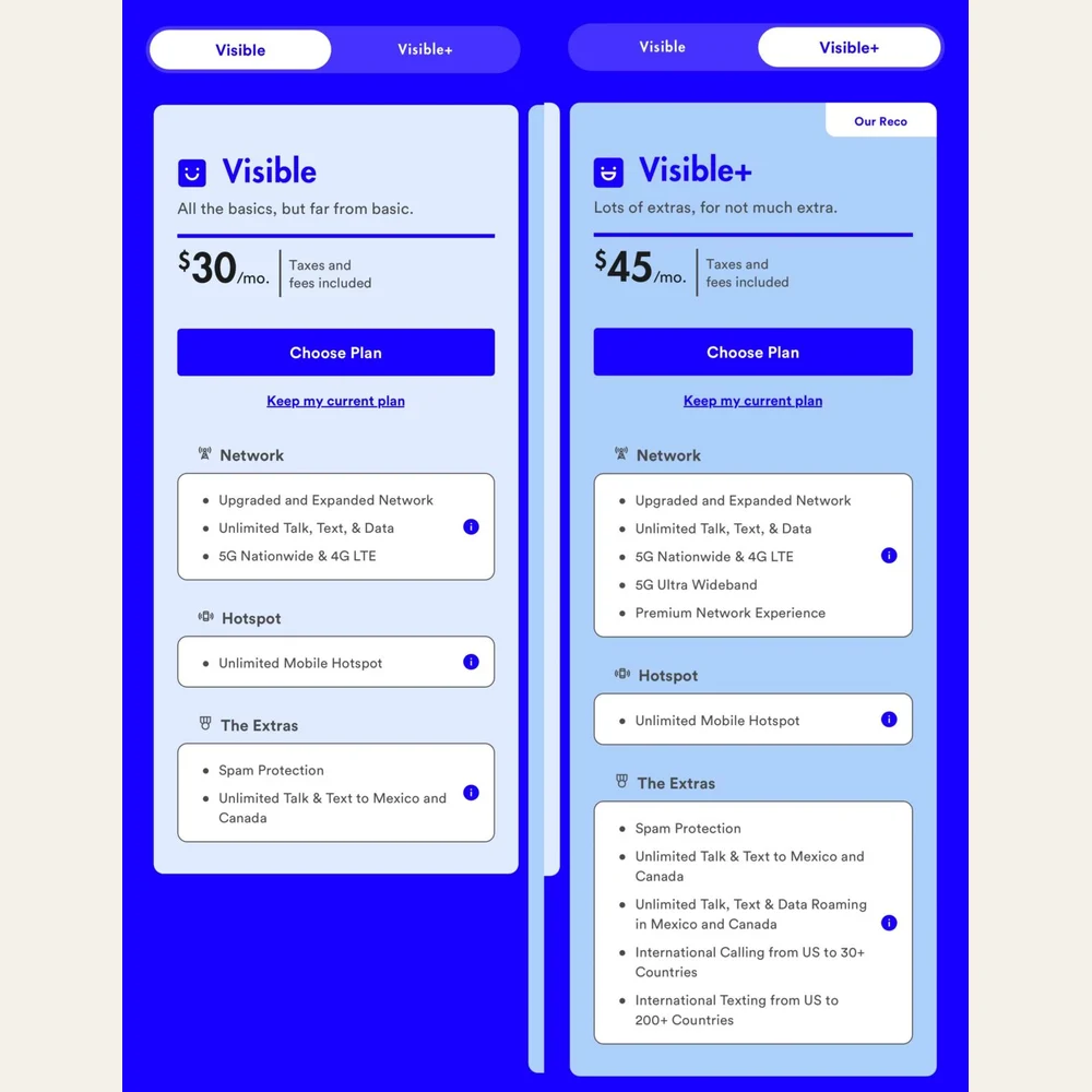 Visible Base Plan product reference