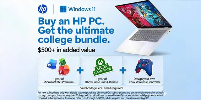 HP: Buy a select HP PC, get free student-bundle